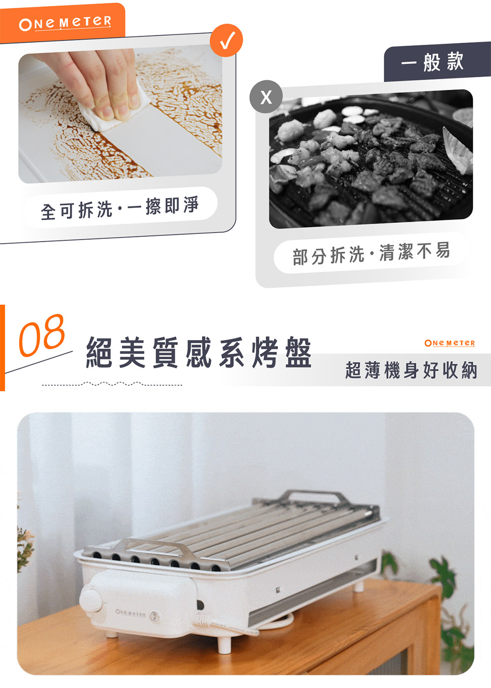 絕美質感烤盤 超薄機身好收納